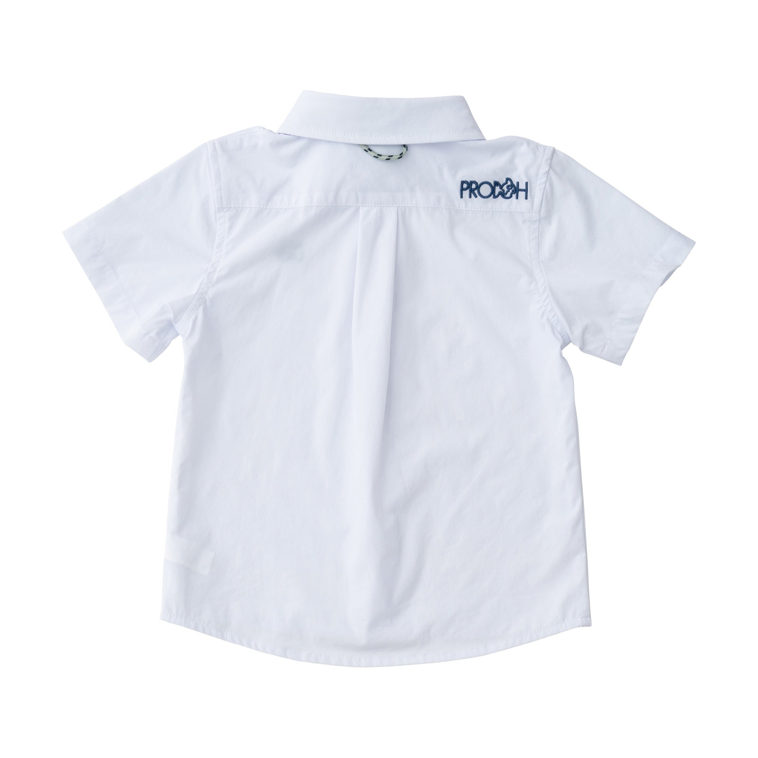Chemise de pêche à manches courtes pour garçons en blanc uni éclatant