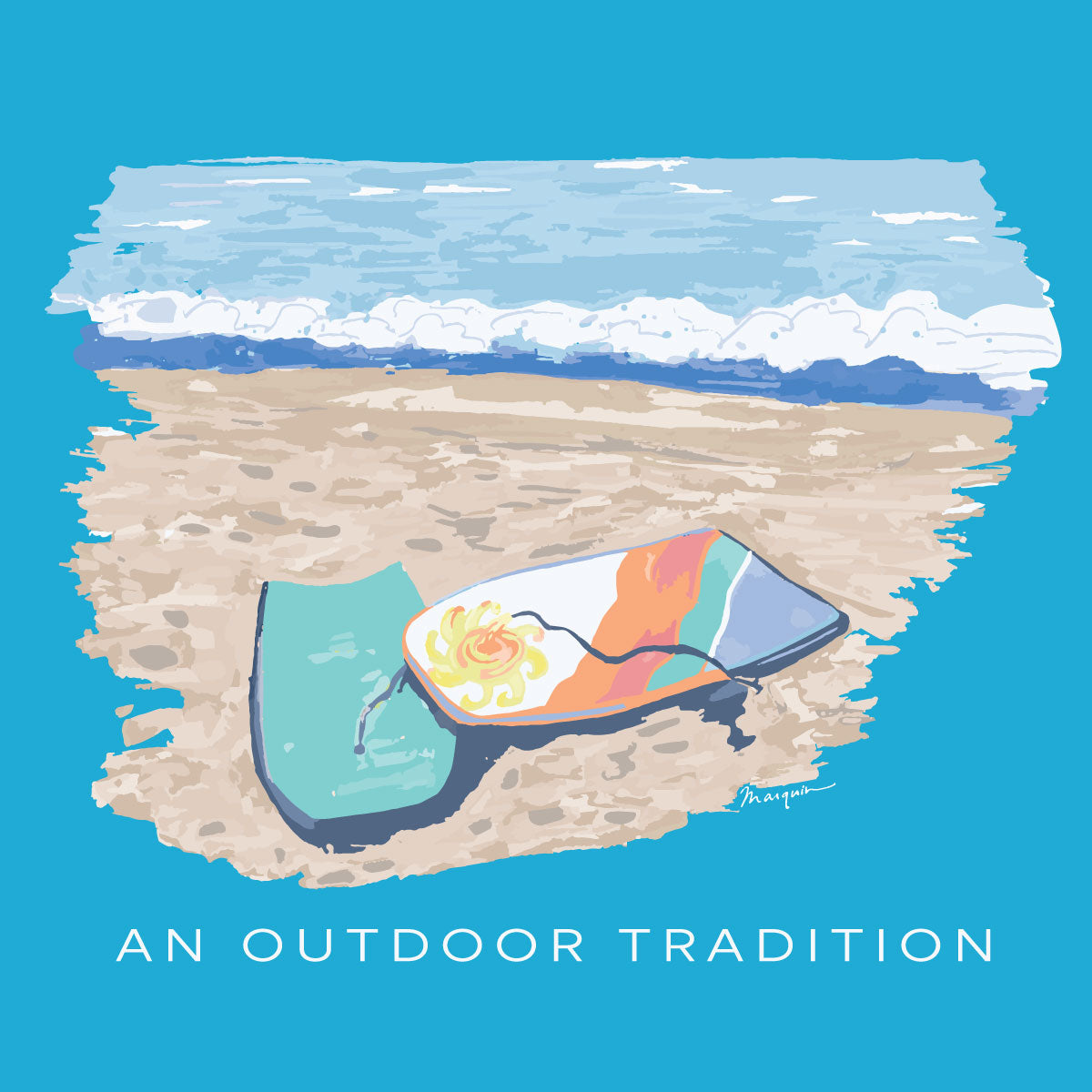 T-shirt à manches longues pour enfant « Art du bodyboard de plage »