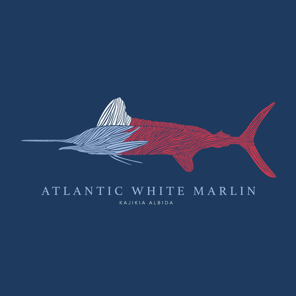 T-shirt à manches courtes Pro Performance pour enfant - Motif marlin blanc patriotique