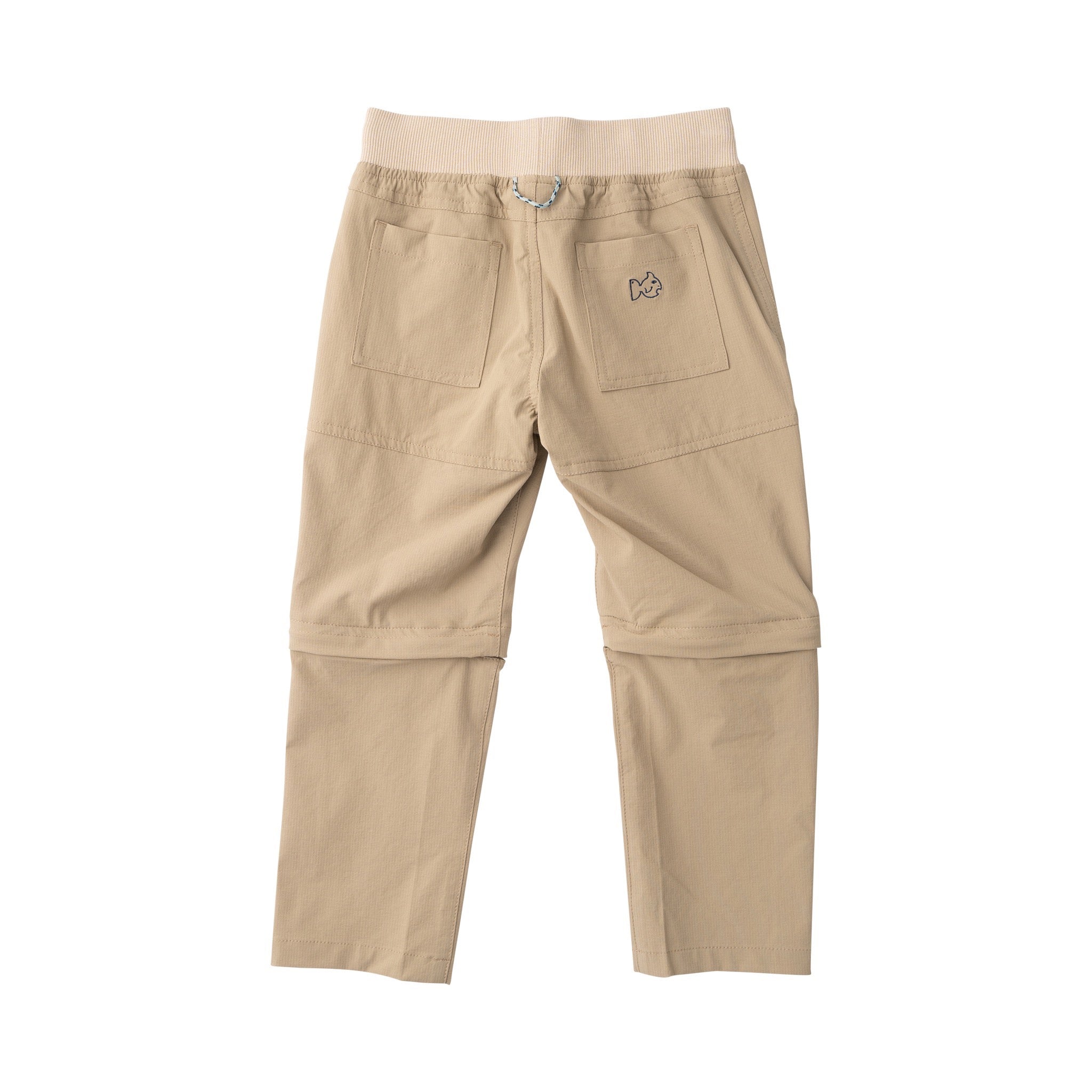Pantalon cargo à fermeture éclair pour garçons, couleur kaki.