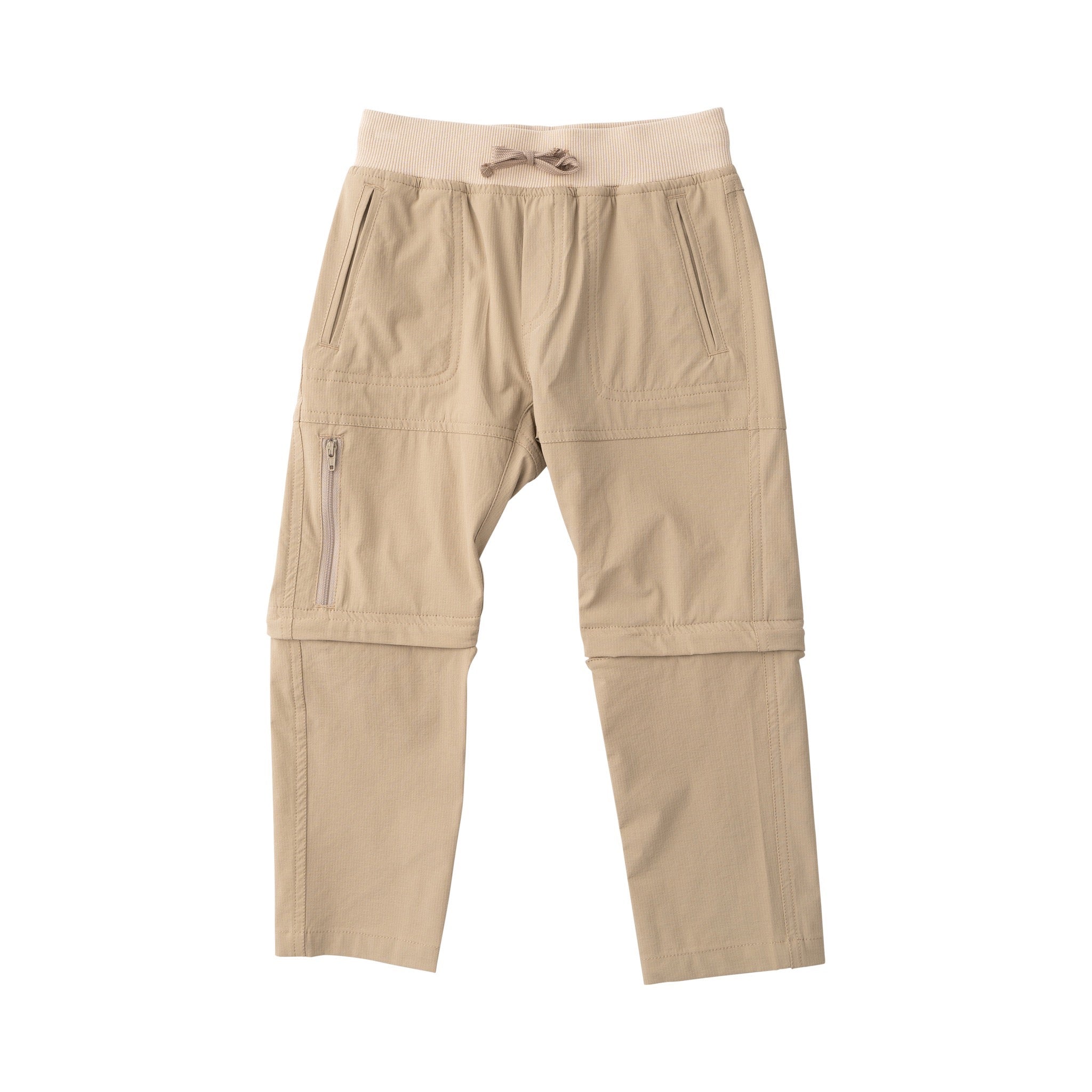 Pantalon cargo à fermeture éclair pour garçons, couleur kaki.