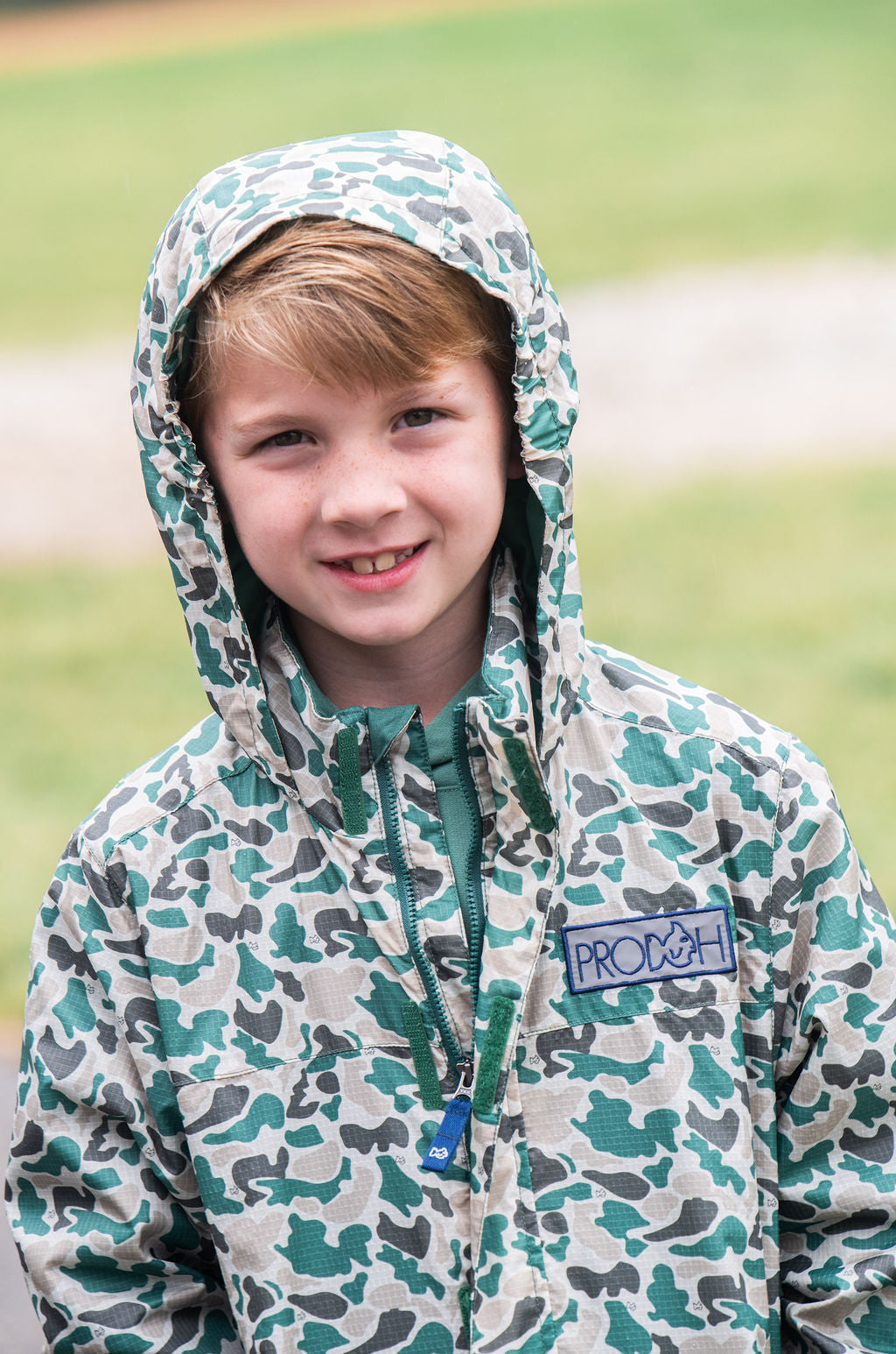 Veste de pluie réfléchissante pour garçons camouflage neutre