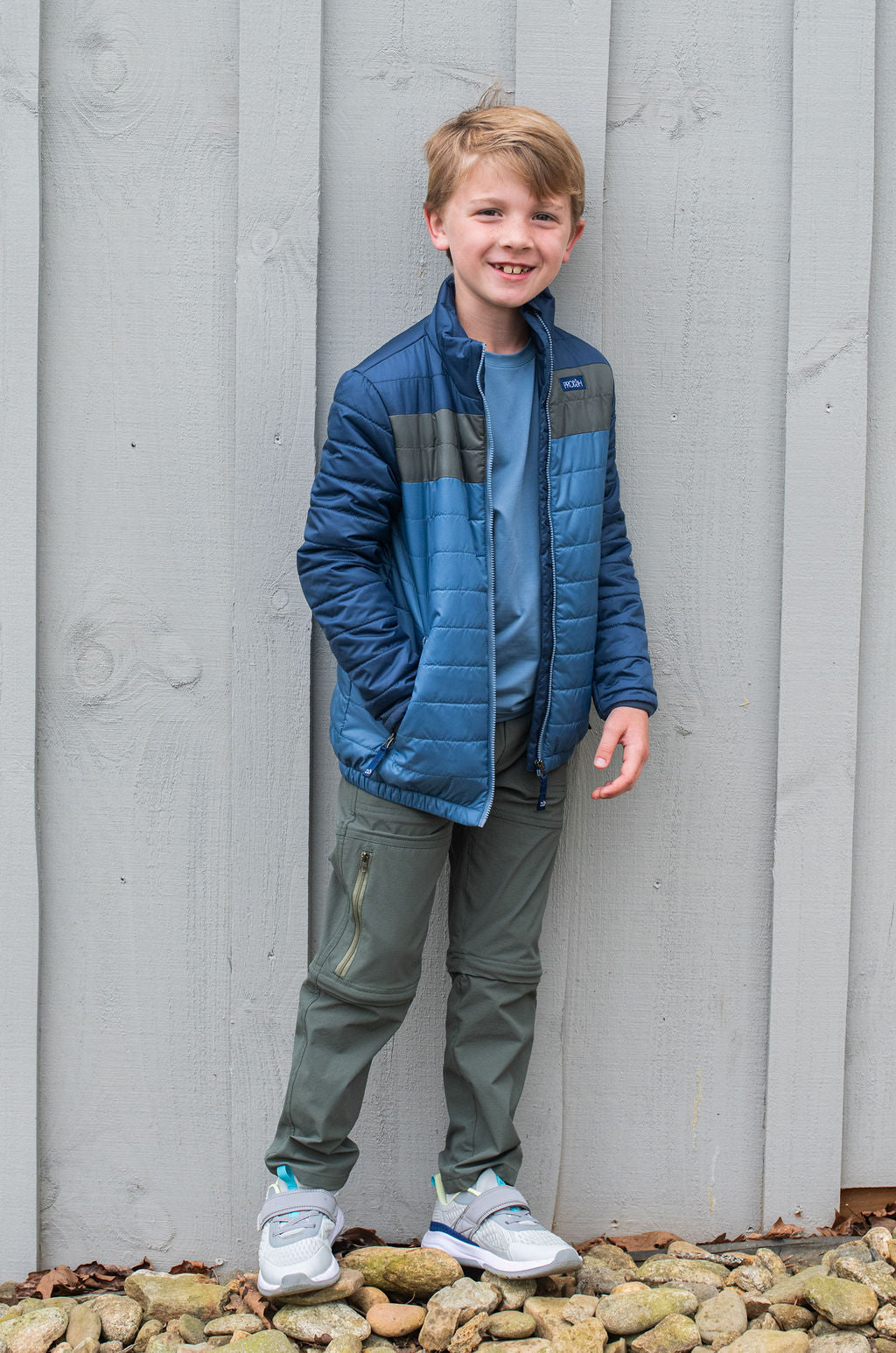 Pantalon cargo zippé pour garçons vert pêche