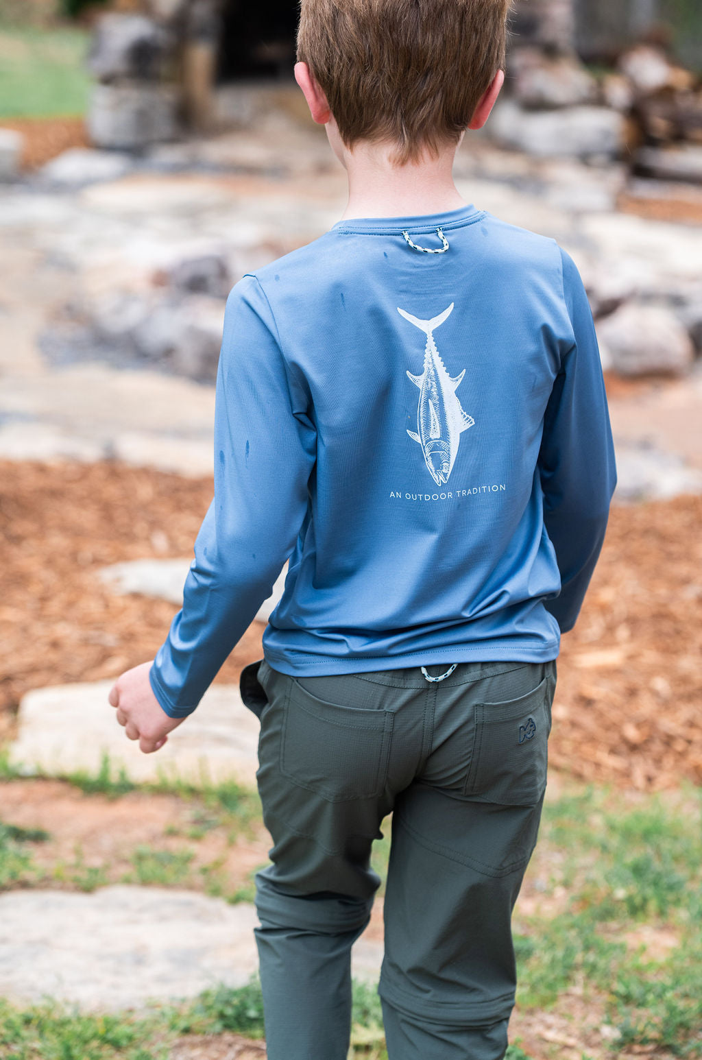 Pantalon cargo zippé pour garçons vert pêche