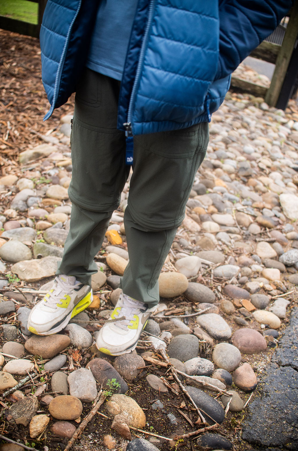 Pantalon cargo zippé pour garçons vert pêche