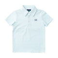 Polo garçon à manches courtes Pro Performance – Rayures bleu Aruba