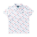 Polo pro performance à manches courtes pour garçons - imprimé poisson Americana