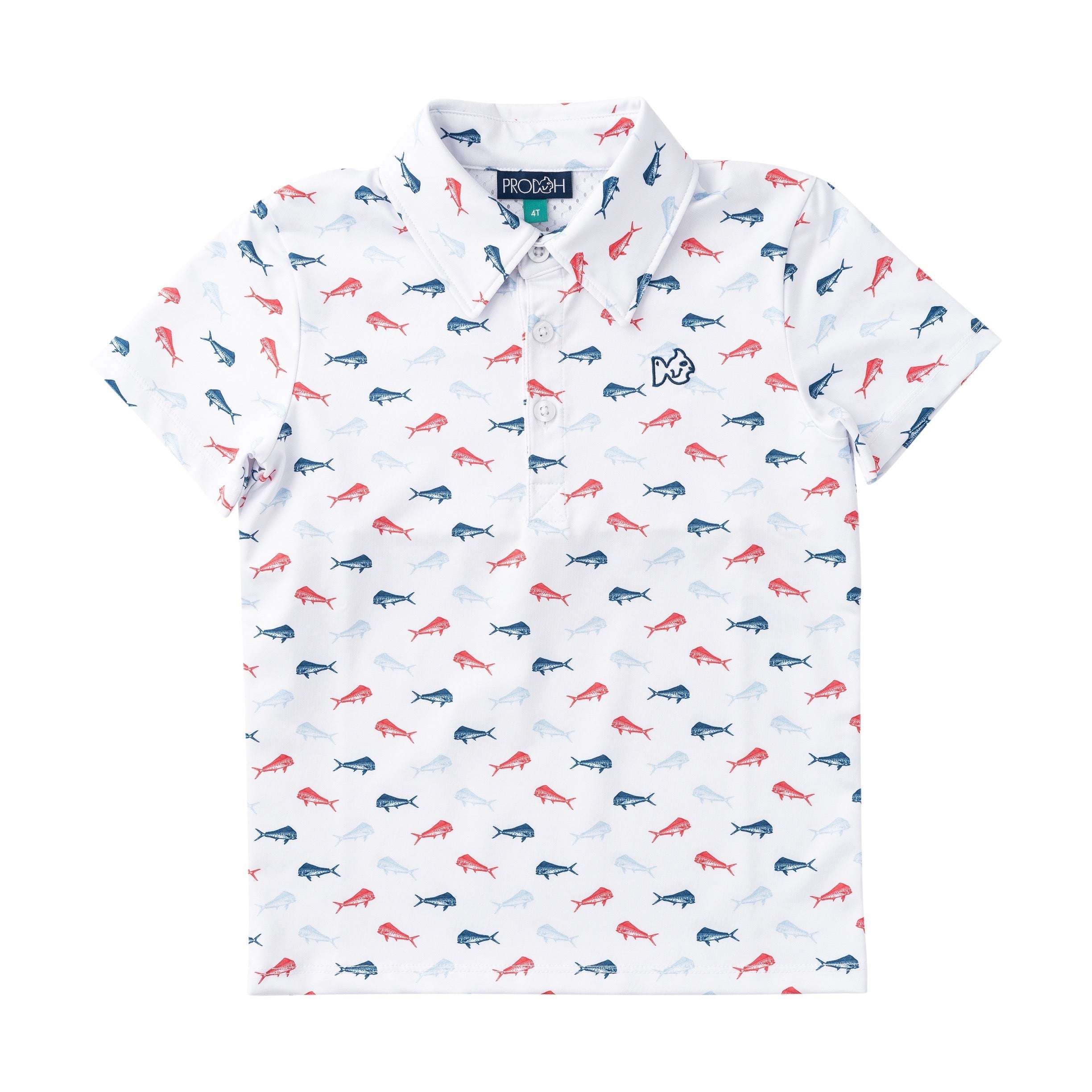Polo pro performance à manches courtes pour garçons - imprimé poisson Americana
