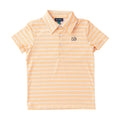 Polo de performance à manches courtes pour garçons - Rayures Chiffon Orange