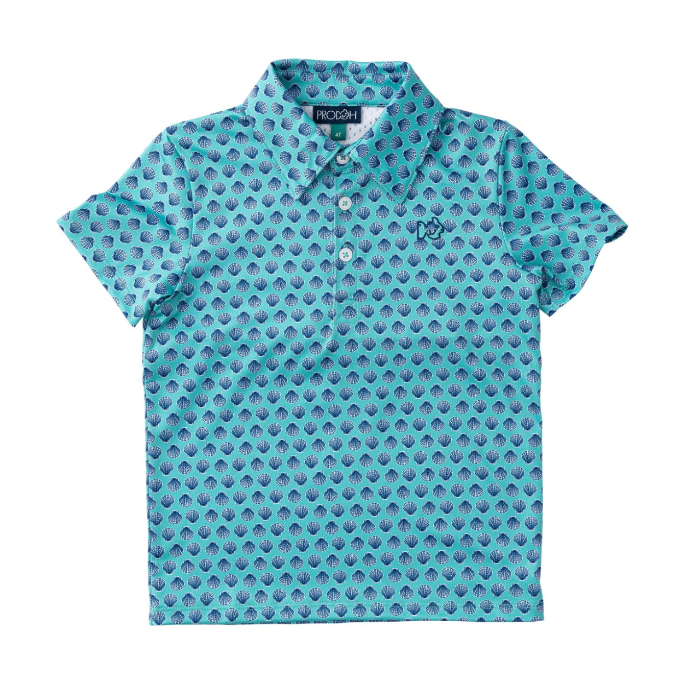 Polo à manches courtes Pro Performance pour garçons - Imprimé coquillage vert marine