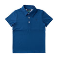 Polo performance à manches courtes pour garçons - Bleu marine pivoine
