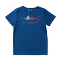 T-shirt à manches courtes Pro Performance pour enfant - Motif marlin blanc patriotique