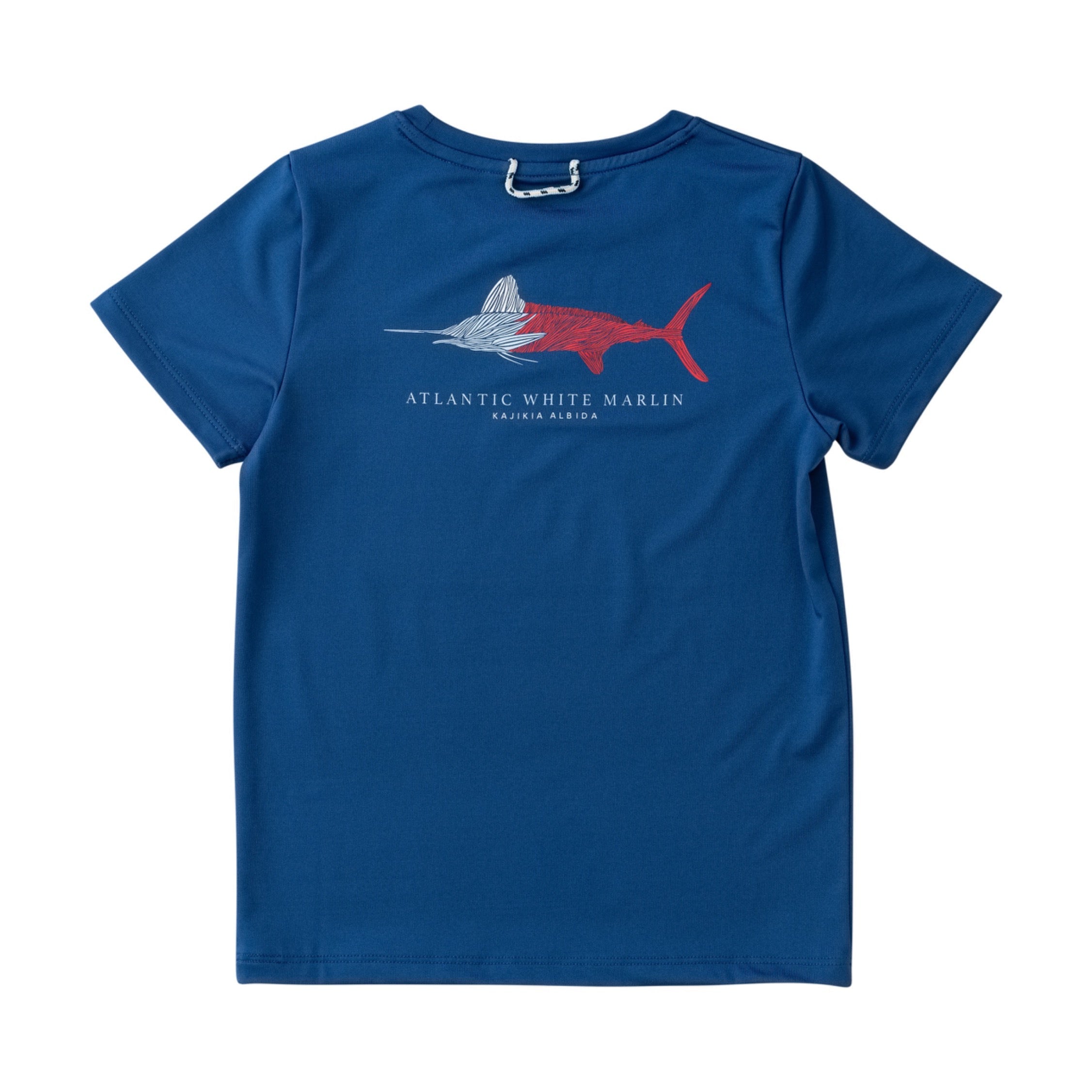 T-shirt à manches courtes Pro Performance pour enfant - Motif marlin blanc patriotique