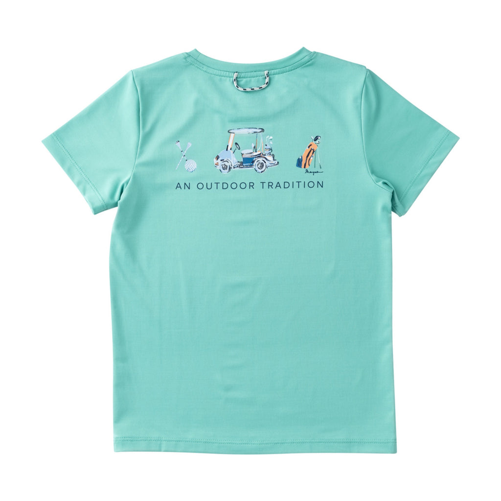 T-shirt à manches courtes performant Pro pour enfant – Motif voiturette de golf