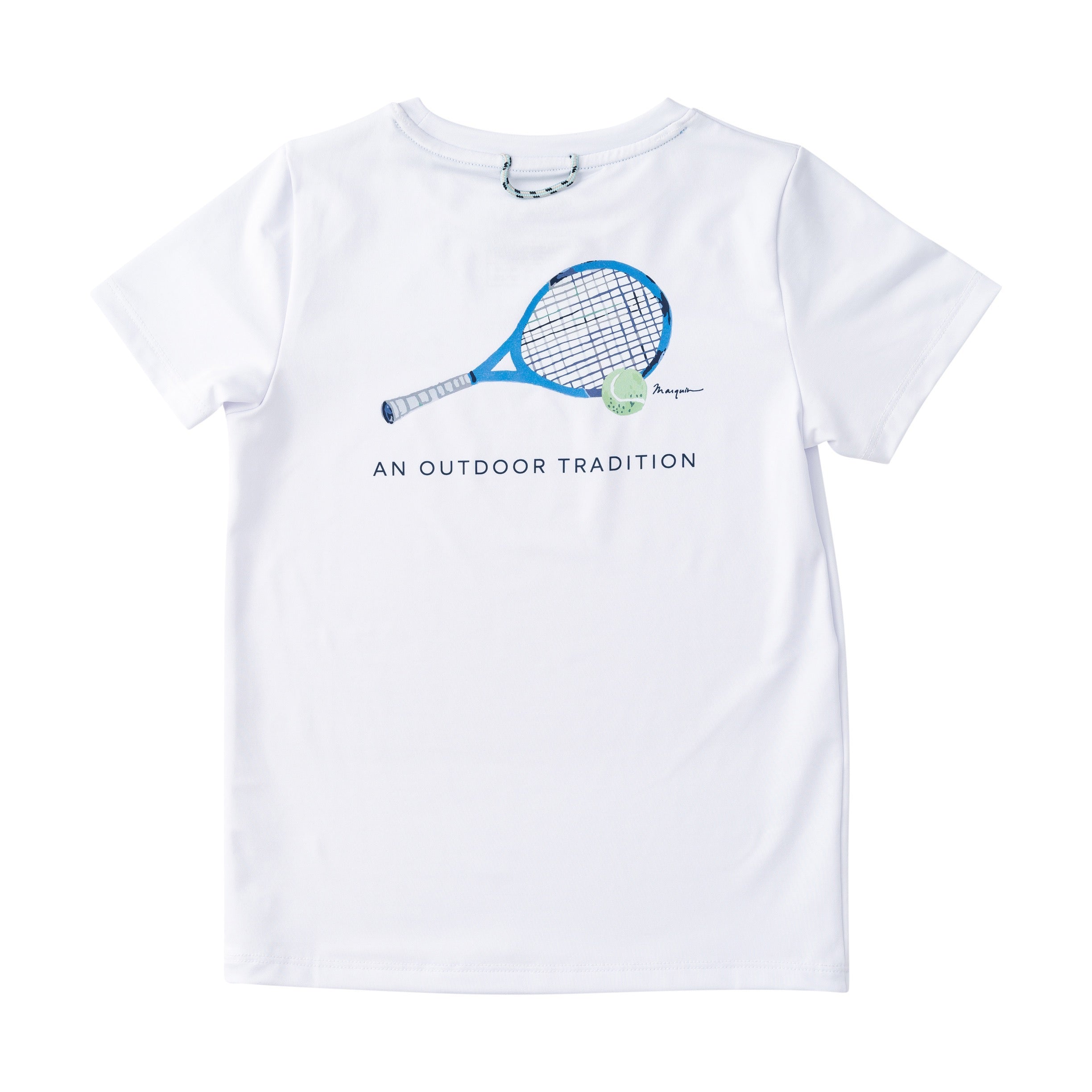T-shirt de performance à manches courtes pour enfant – Motif raquette de tennis
