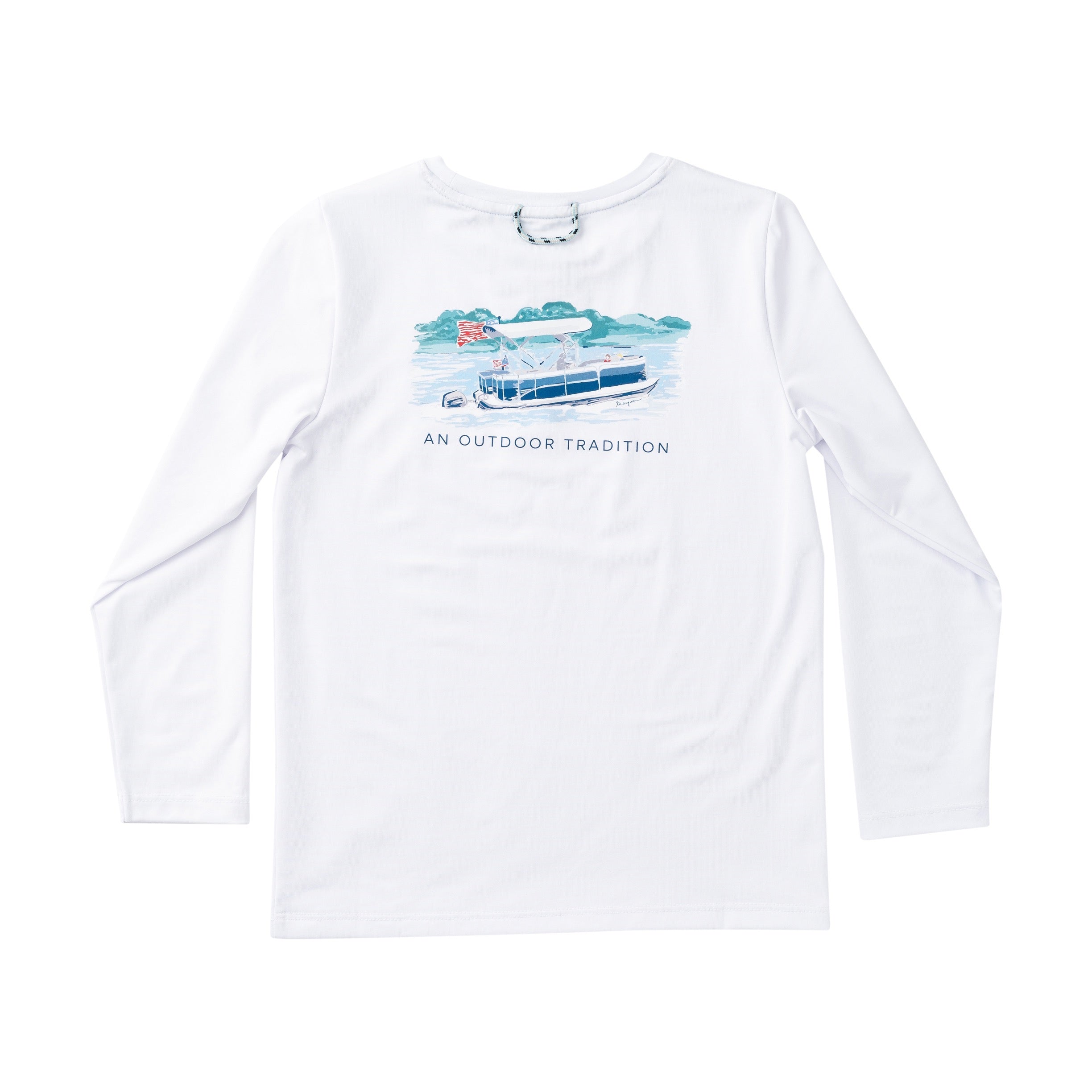 T-shirt à manches longues de performance Pro pour enfant – Dessin Bateau Ponton