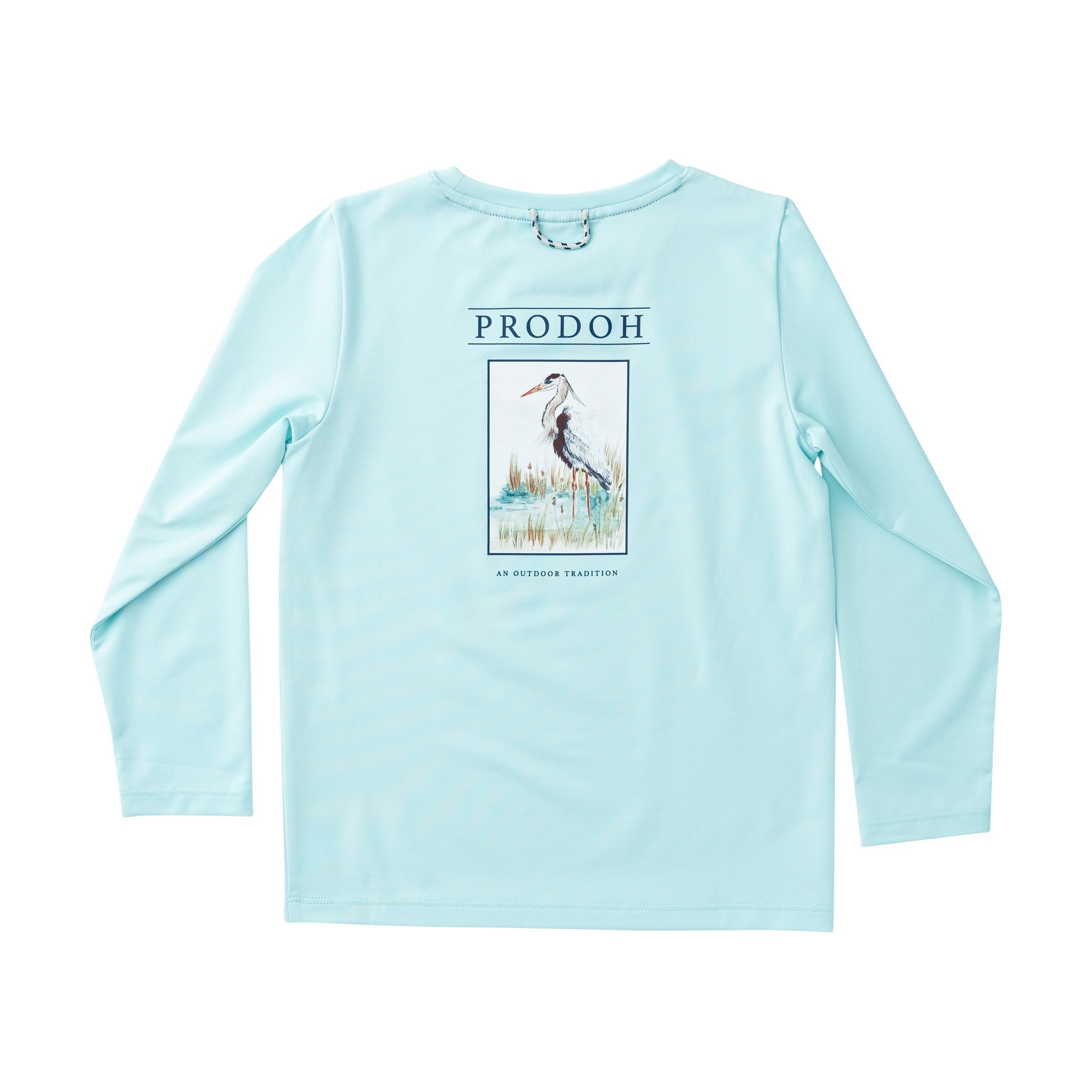 T-shirt à manches longues de performance pour enfant – Motif Grand H¨¦ron bleu