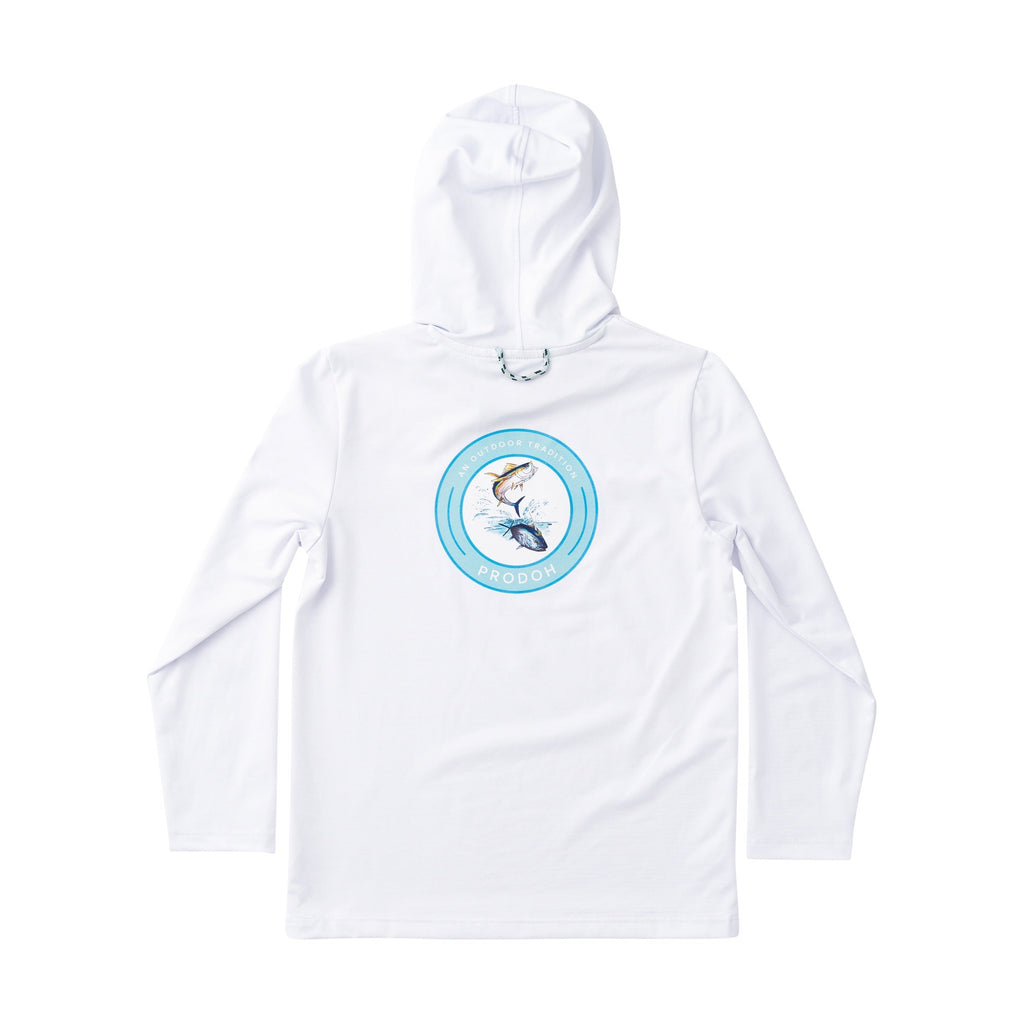 T-shirt à capuche de performance Kid's Pro – Motif de poisson « Offshore Circle »