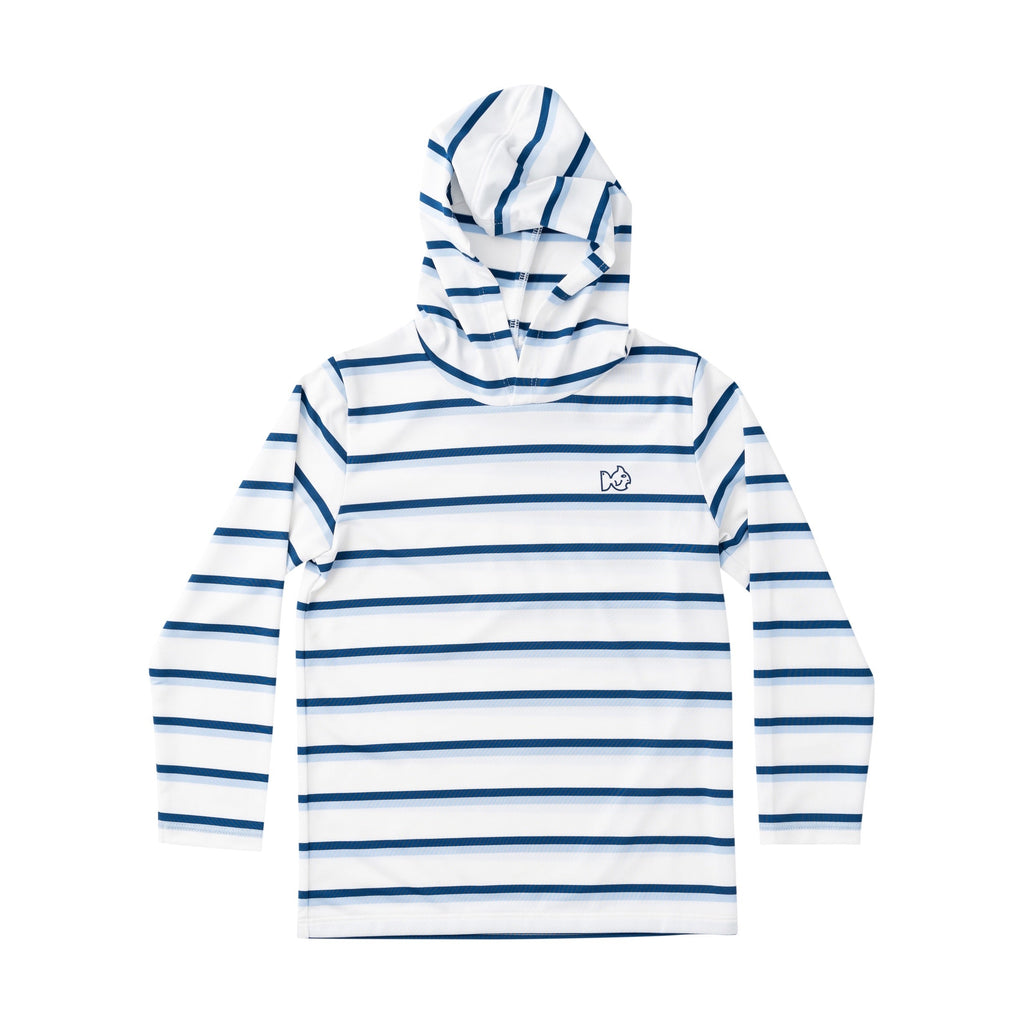 T-shirt à capuche haute performance pour enfant – Motif rayé African Pompano