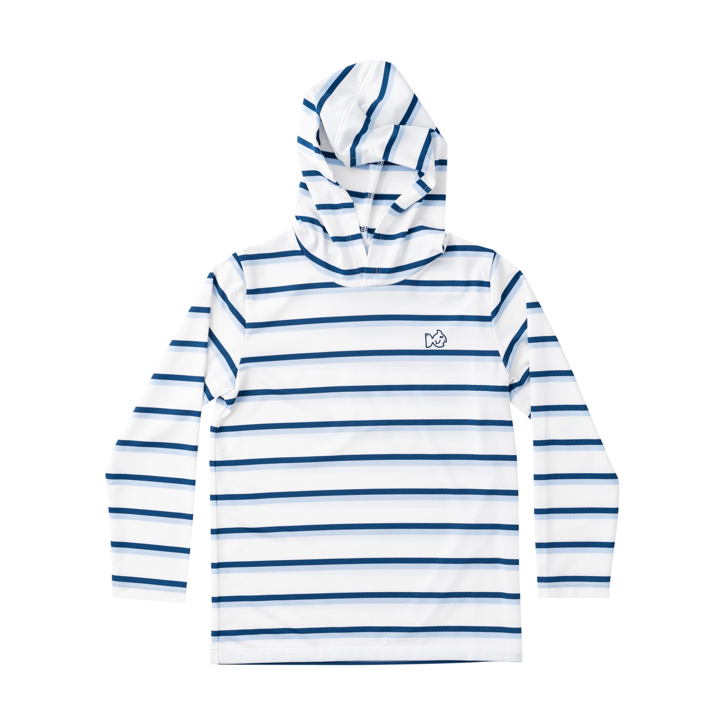 T-shirt à capuche haute performance pour enfant – Motif rayé African Pompano