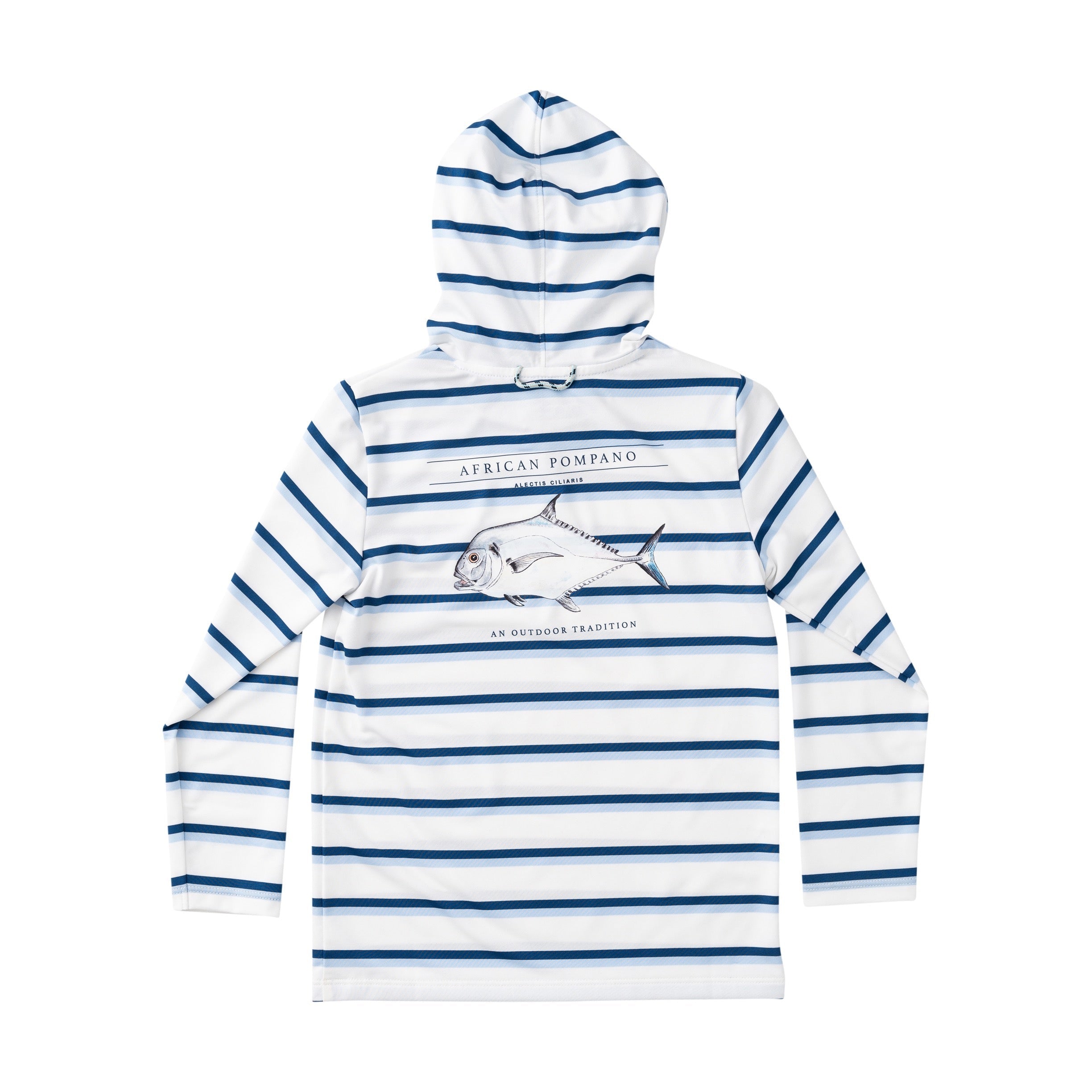 T-shirt à capuche haute performance pour enfant – Motif rayé African Pompano