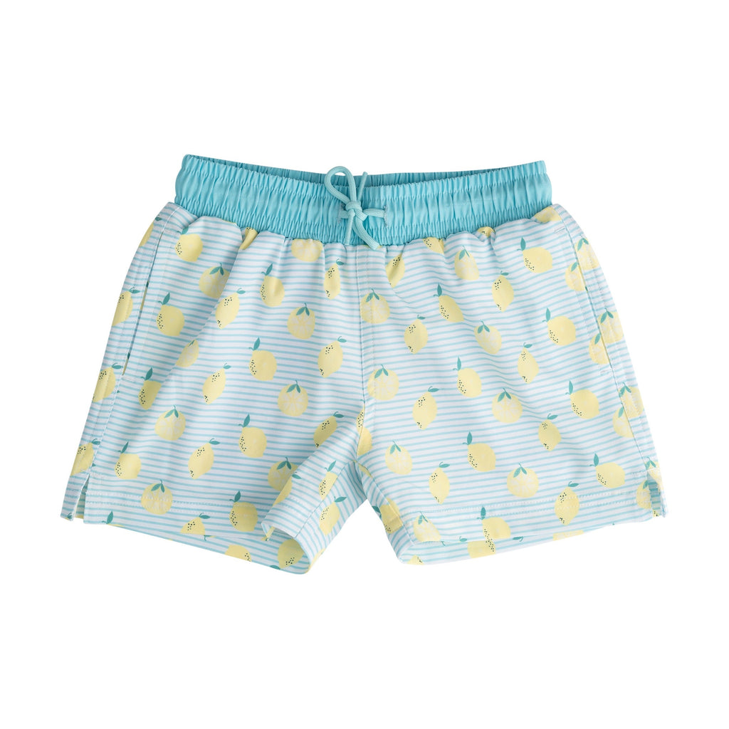 Maillot de bain short de bain pour garçons imprimé rayures citron