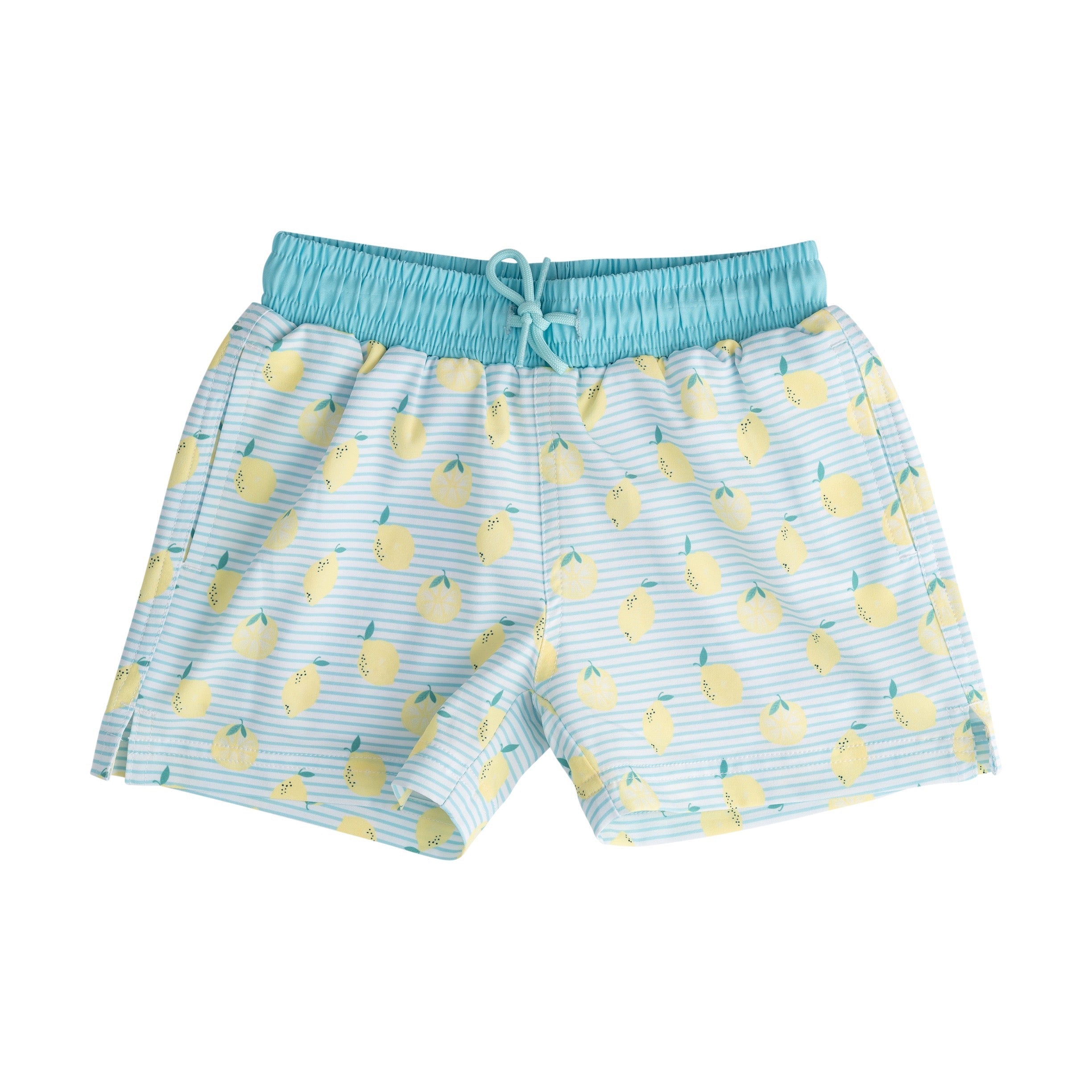 Maillot de bain short de bain pour garçons imprimé rayures citron