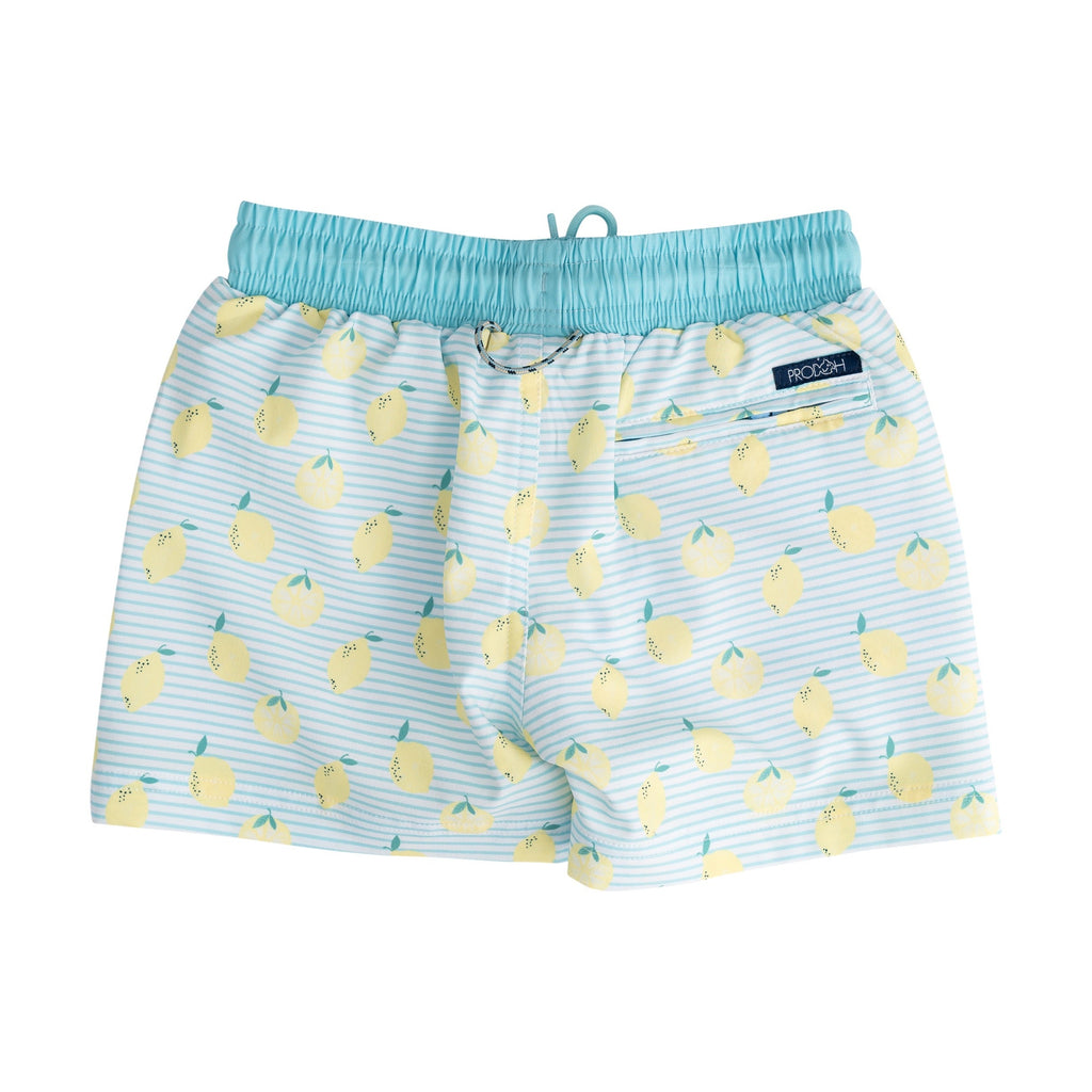 Maillot de bain short de bain pour garçons imprimé rayures citron