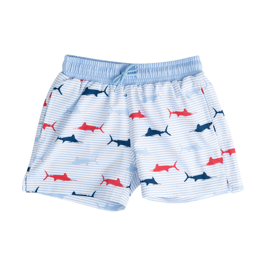 Maillot de bain garçon imprimé rayures espadon