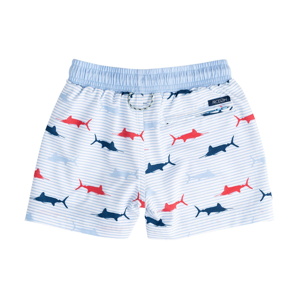 Maillot de bain garçon imprimé rayures espadon