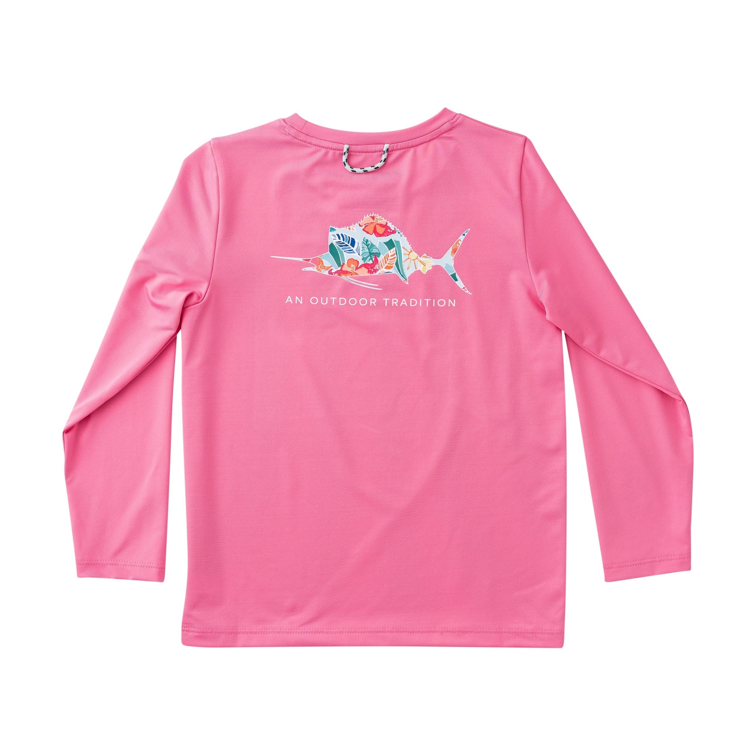 T-shirt à manches longues pour enfants Pro Performance – Motif marlin tropical