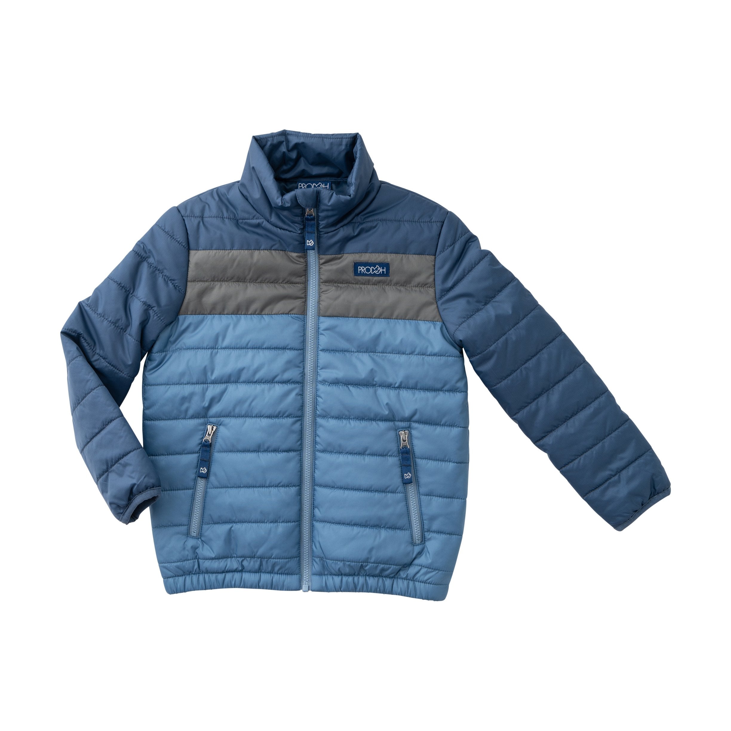 Doudoune Colorblock pour garçons en jean bleu foncé