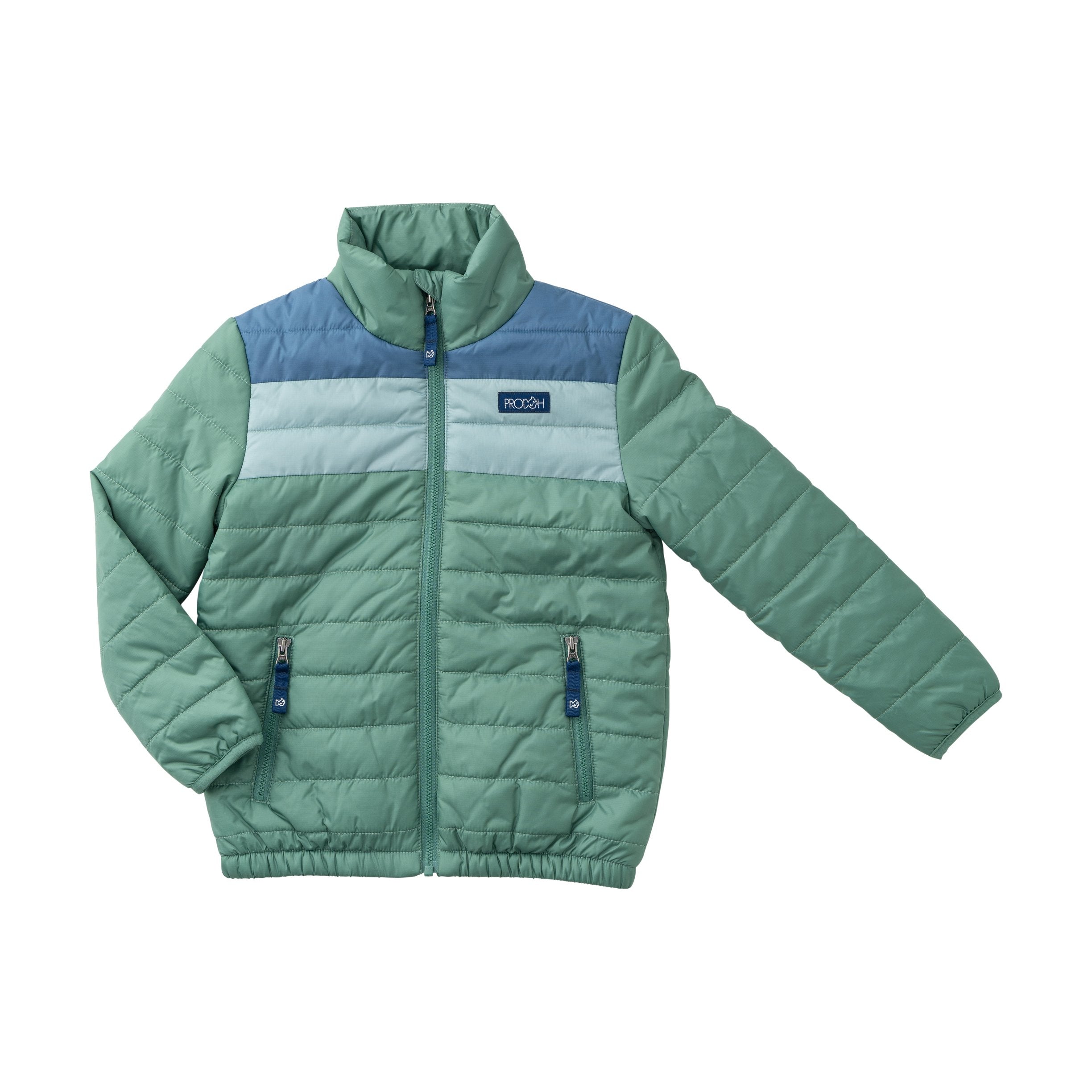 Doudoune Colorblock pour garçons vert épicéa
