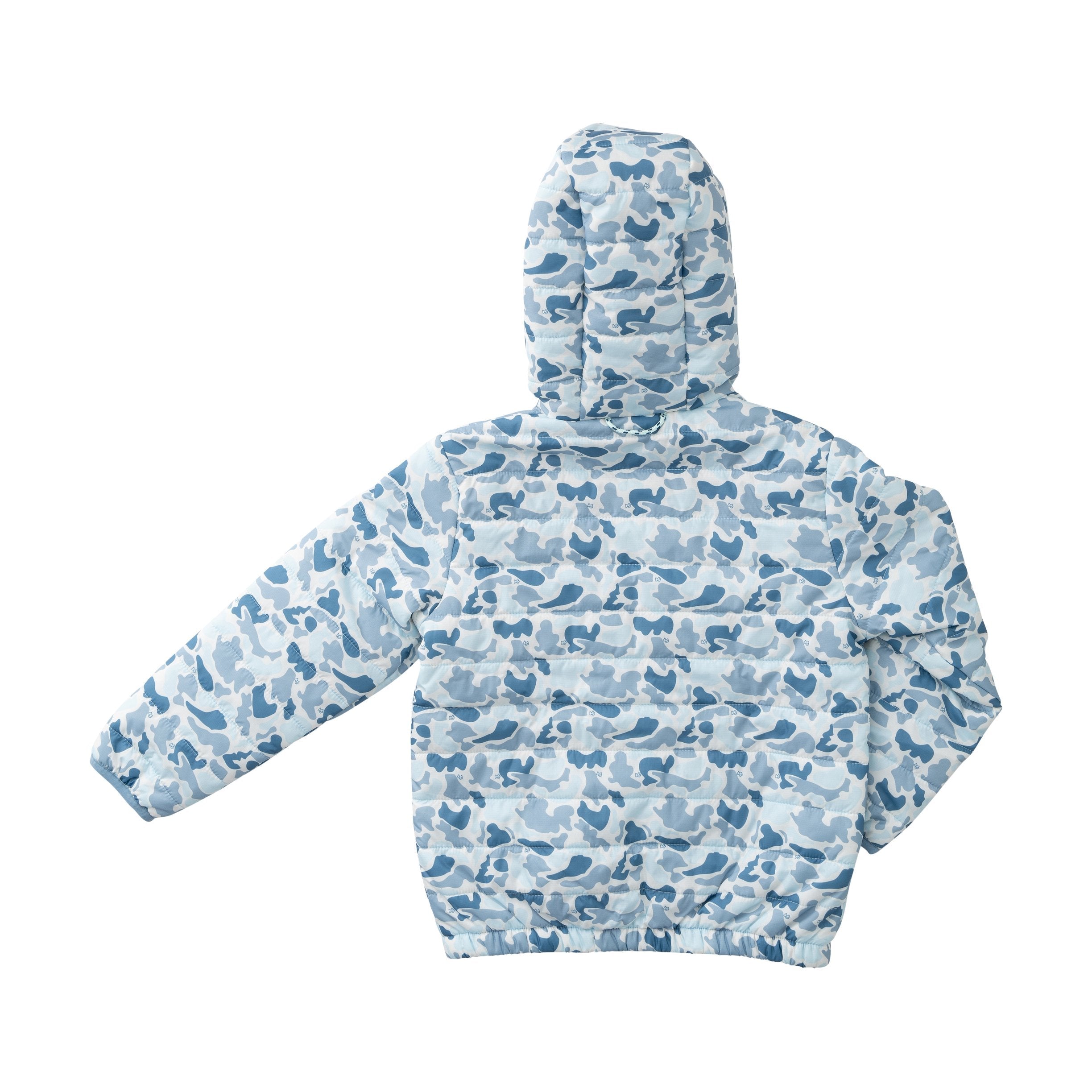 Doudoune à capuche pour garçons, motif camouflage « Blue Break Point »