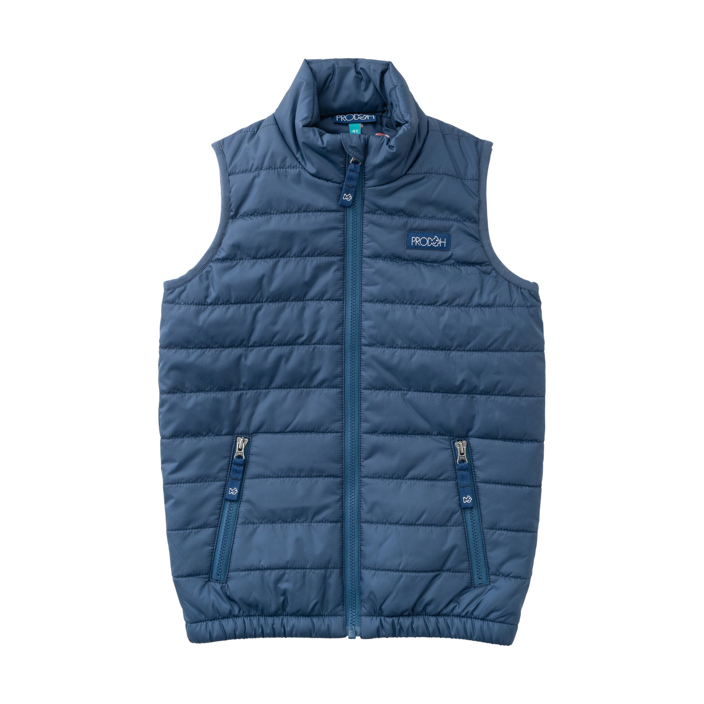 Gilet matelassé pour garçon en jean bleu foncé avec doublure imprimée football