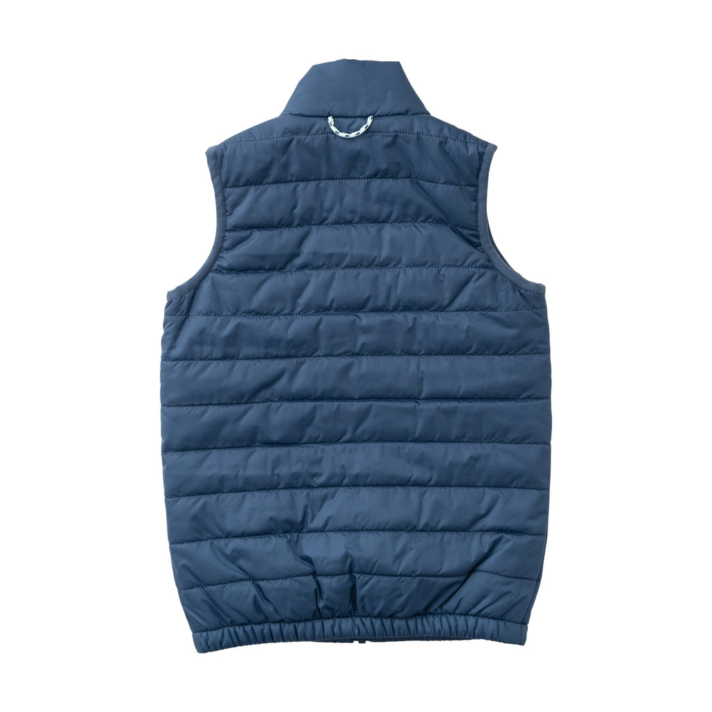 Gilet matelassé pour garçon en jean bleu foncé avec doublure imprimée football