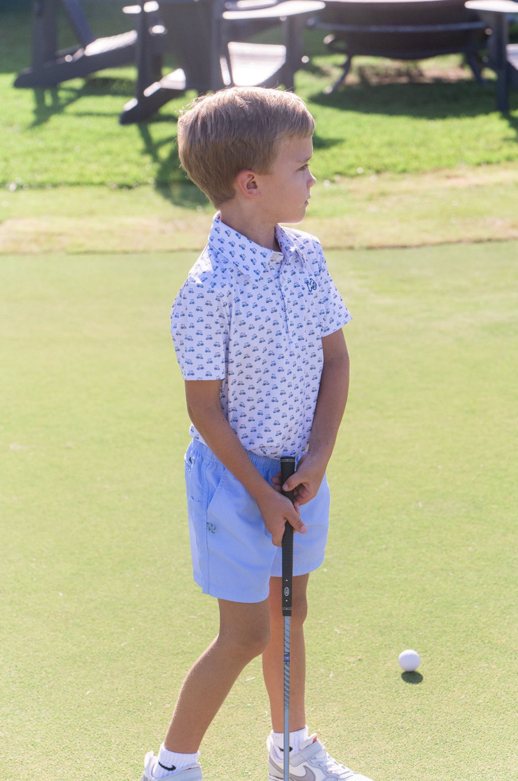 Polo à manches courtes Pro Performance pour garçon - Imprimé voiturette de golf