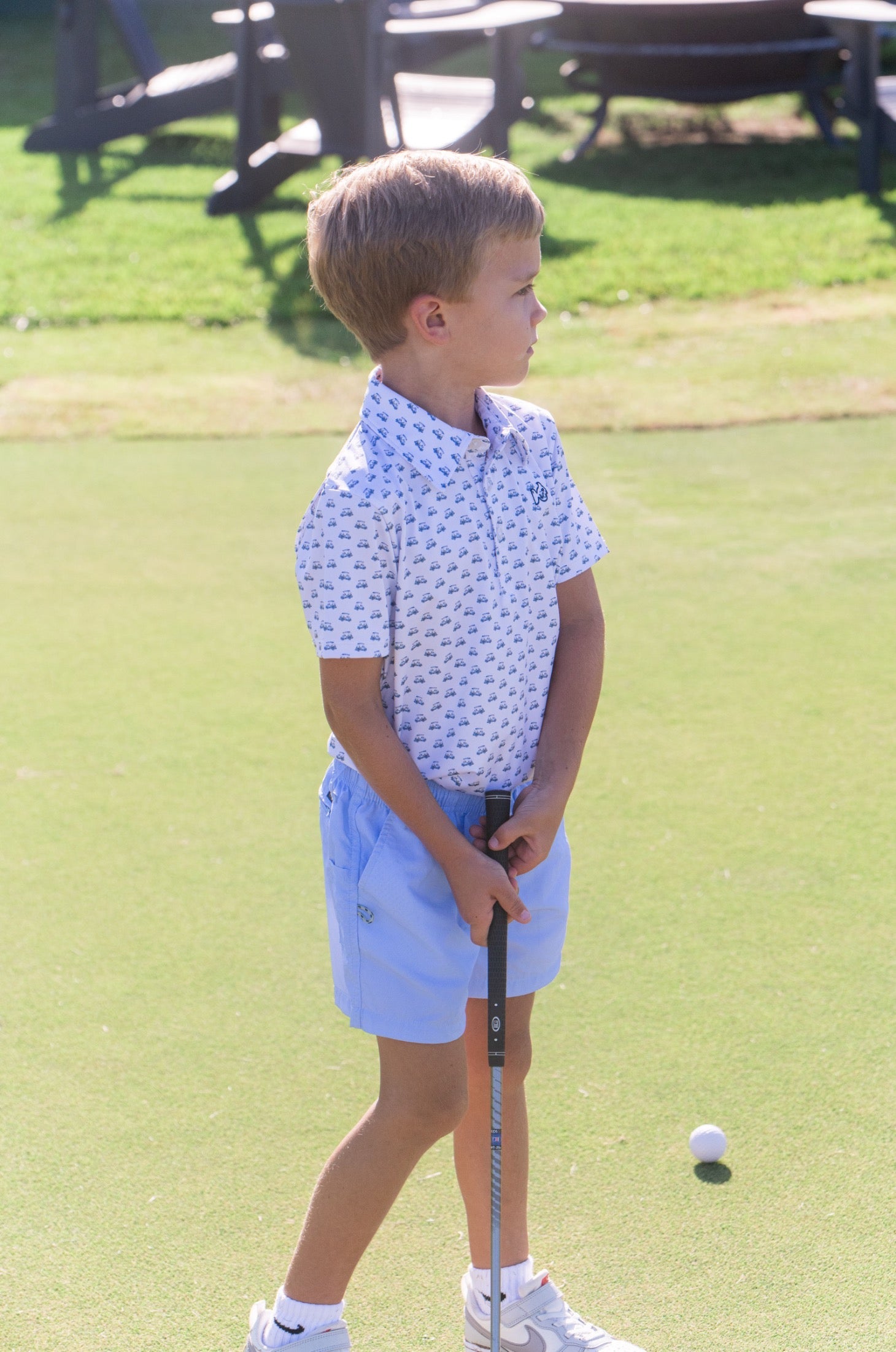 Polo à manches courtes Pro Performance pour garçon - Imprimé voiturette de golf