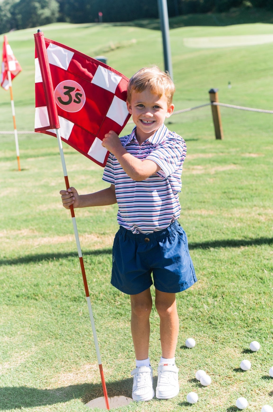 Polo Pro Performance à manches courtes pour garçons - Rayures Fête de l'Indépendance