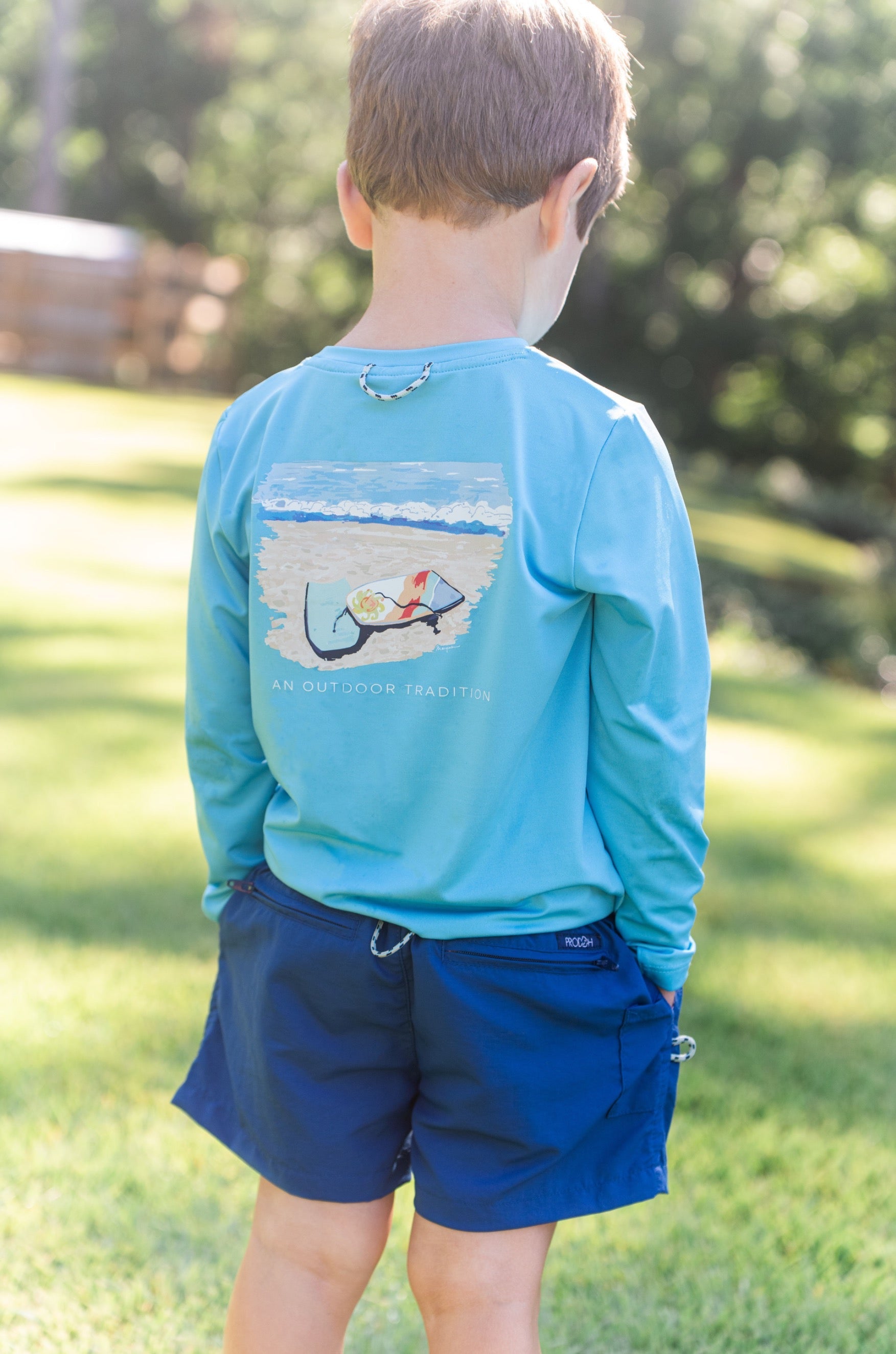 T-shirt à manches longues pour enfant « Art du bodyboard de plage »