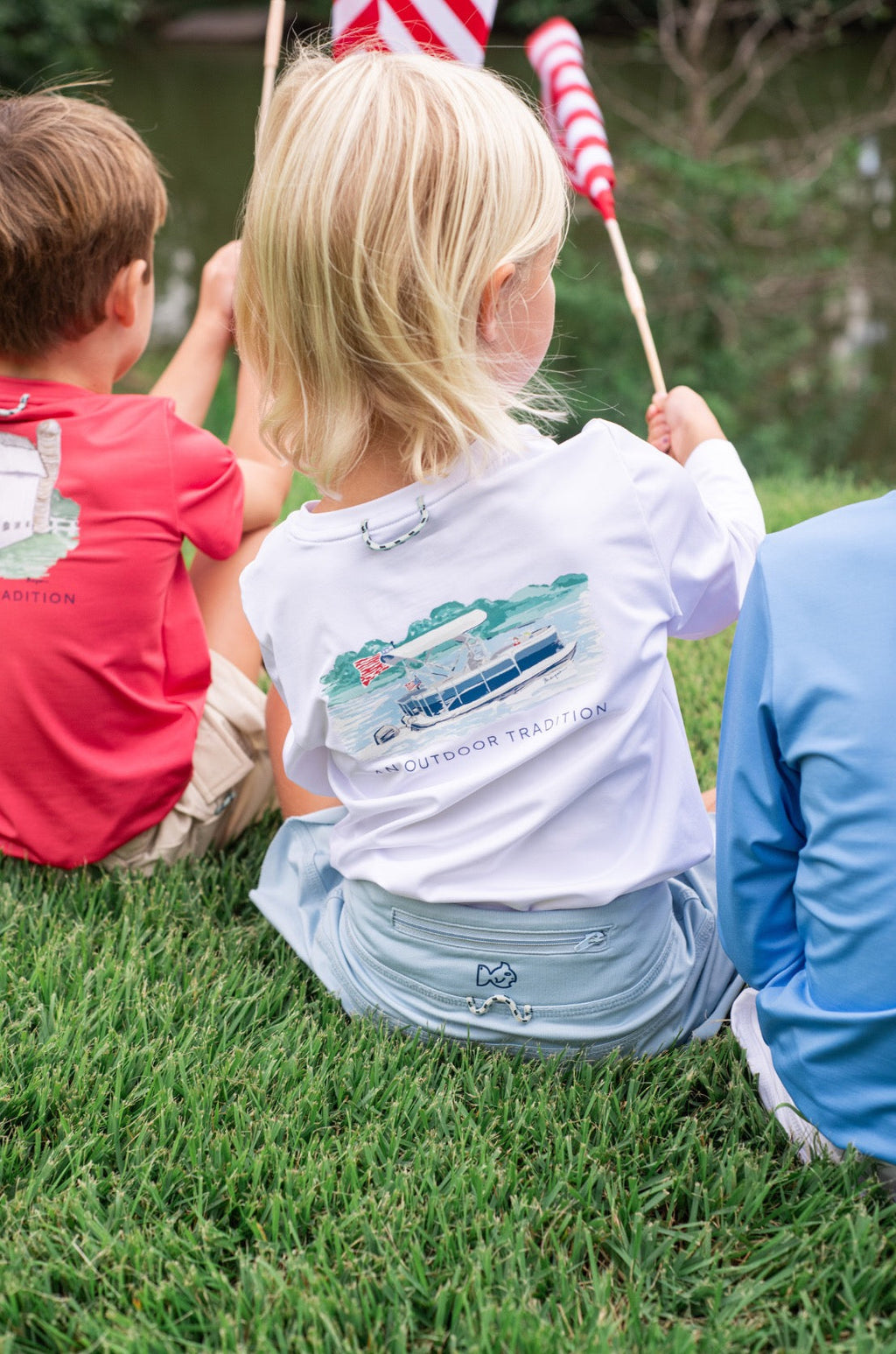 T-shirt à manches longues de performance Pro pour enfant – Dessin Bateau Ponton