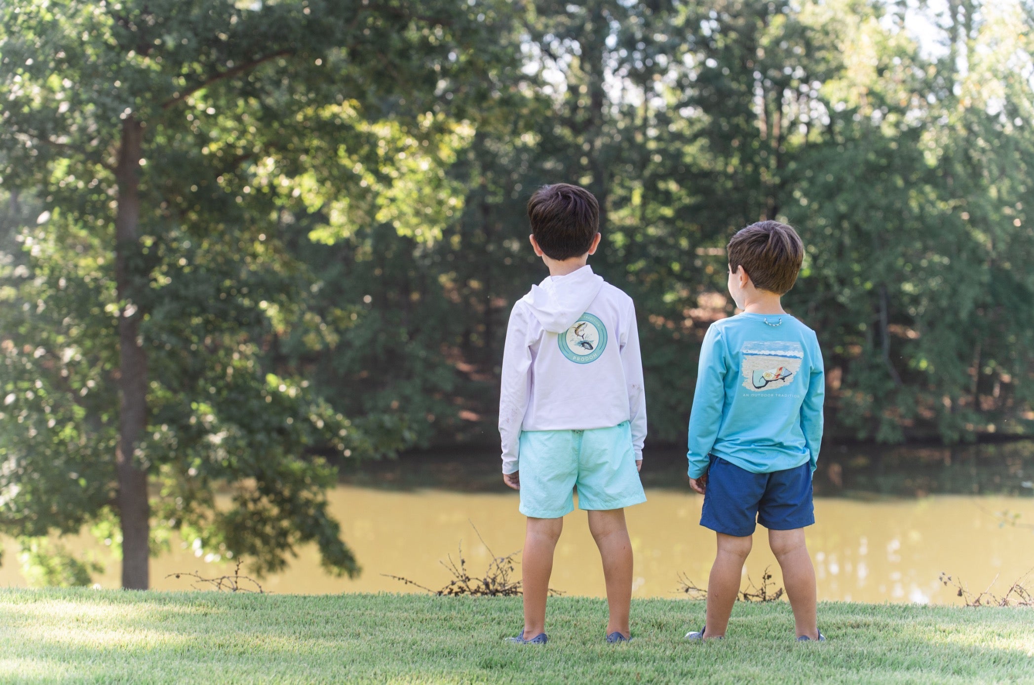 T-shirt à capuche de performance Kid's Pro – Motif de poisson « Offshore Circle »