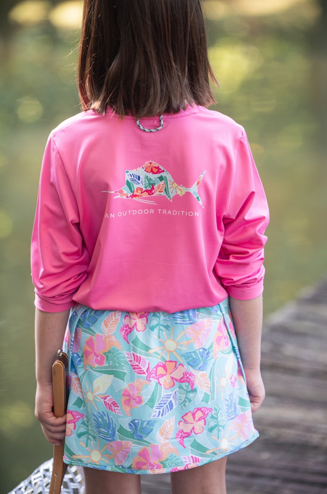 T-shirt à manches longues pour enfants Pro Performance – Motif marlin tropical