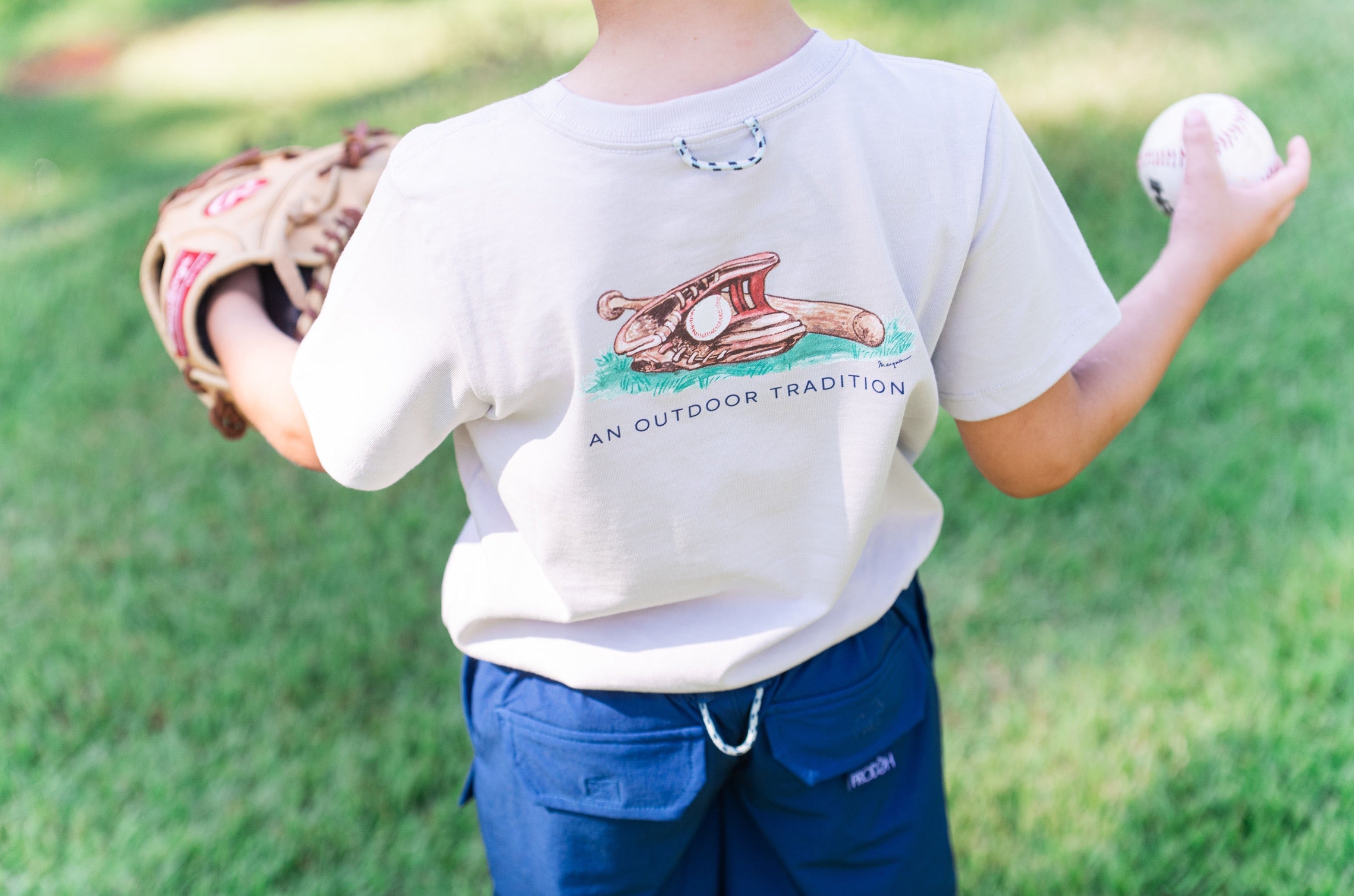 T-shirt en Coton à Manches Courtes Enfant – Dessin Gant de Baseball