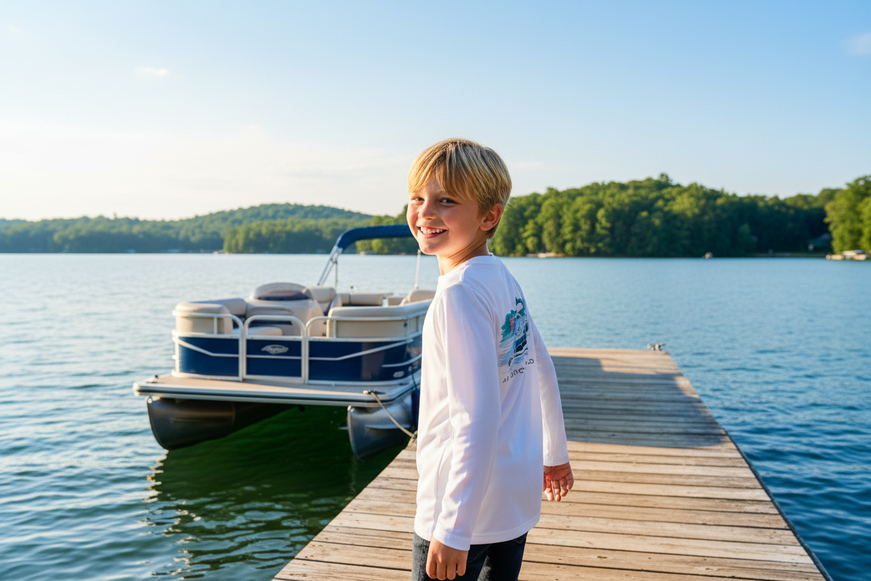 Kid's Pontoon Boat T-shirt Lifestyle